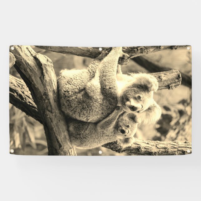 KOAHLA BEAR AND CUB Banner WITH GROMMETS (Horizontal)