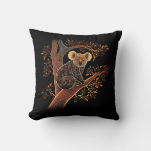 Koala aborigonal art style Throw Pillow
