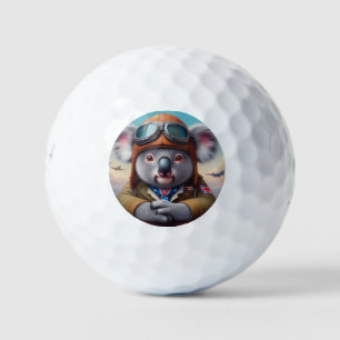 Koala Aeroplane Pilot Golf Balls