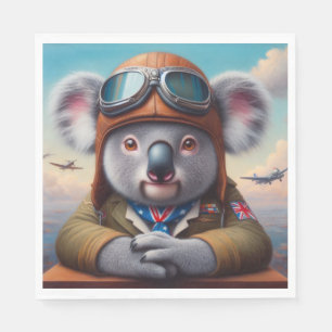 Koala Aeroplane Pilot Napkin
