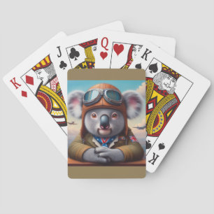 Koala Aeroplane Pilot Playing Cards