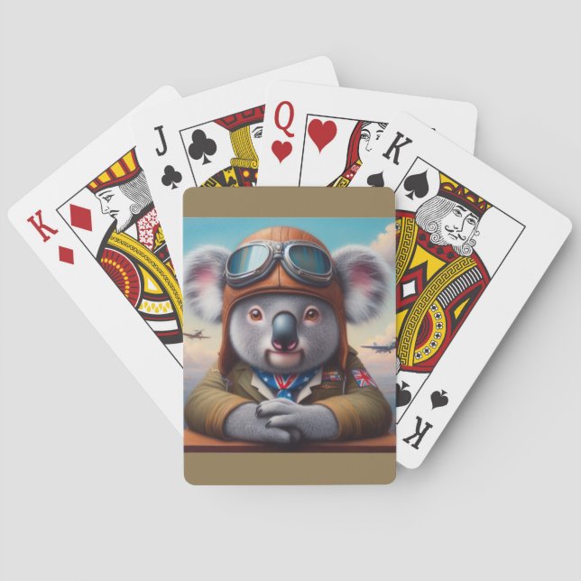 Koala Aeroplane Pilot Playing Cards (Back)