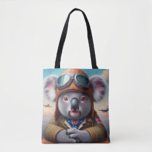 Koala Airplane Pilot Tote Bag