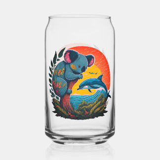 Koala and Dolphin  Can Glass