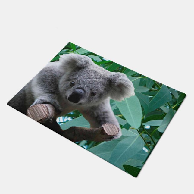 Koala and Eucalyptus Doormat (Angled)
