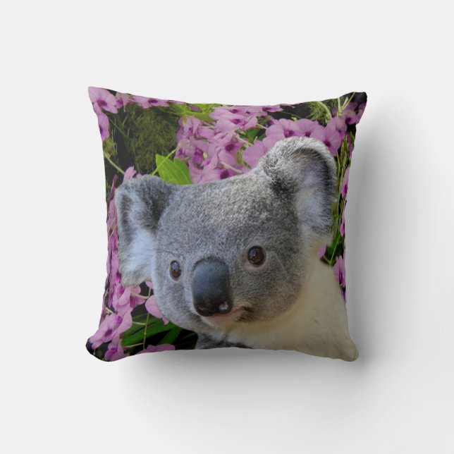 Koala and Orchids Cushion (Front)