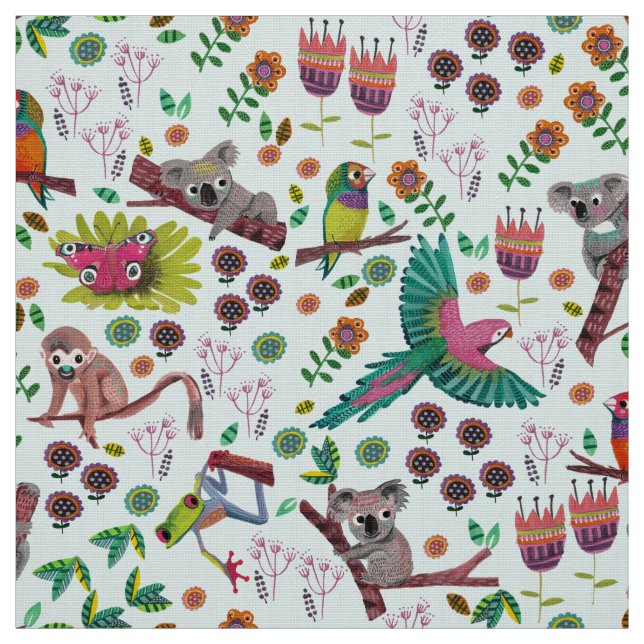 Koala Animal Kids Nursery Girls | Fabric Curtain (Swatch)