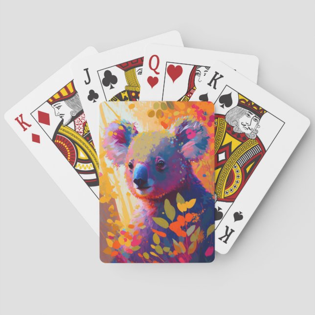 Koala Animal Portrait Painting Wildlife Outdoors  Playing Cards (Back)