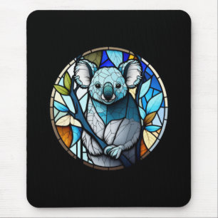 Koala Animal Portrait Stained Glass Wildlife Free Mouse Mat