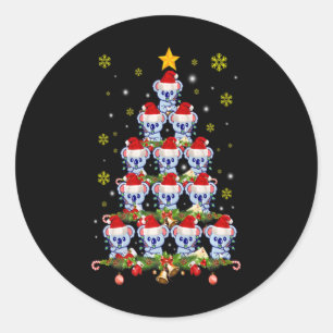 Koala Animal Xmas Koala Christmas Tree T Shirt Classic Round Sticker