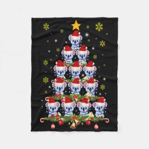 Koala Animal Xmas Koala Christmas Tree T Shirt Fleece Blanket