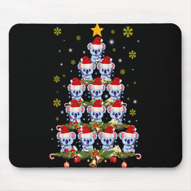 Koala Animal Xmas Koala Christmas Tree T Shirt  Mouse Mat (Front)