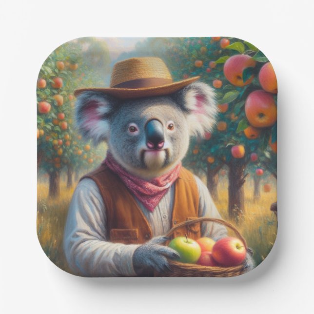Koala Apple Orchard Paper Plate (Front)