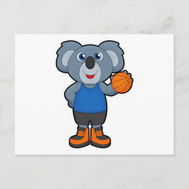 Koala as Basketball player with Basketball Postcard (Front)