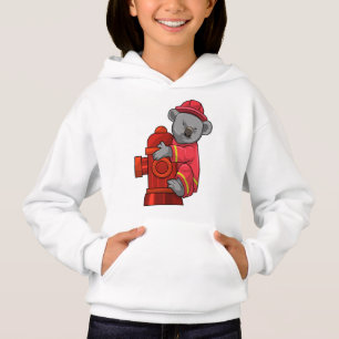 Koala as Firefighter with Fire hydrant