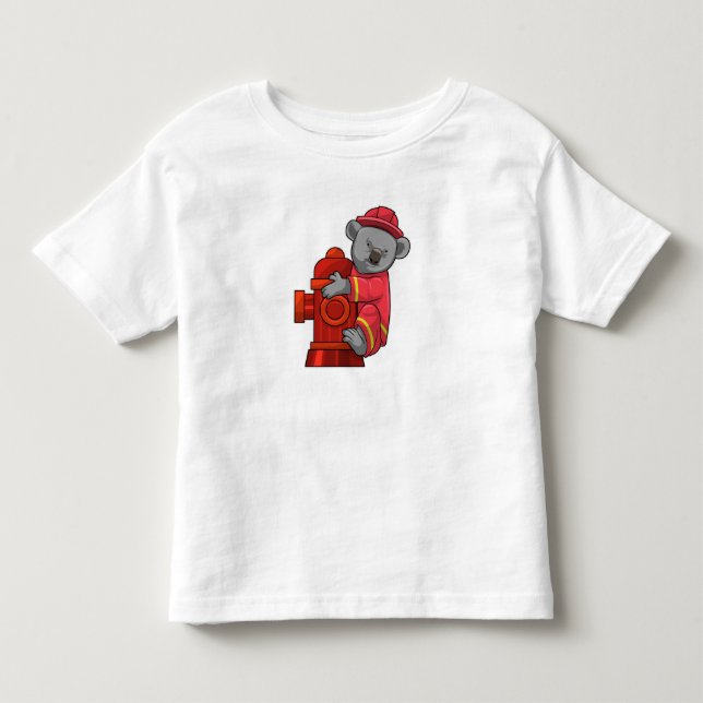 Koala as Firefighter with Fire hydrant Toddler T-Shirt (Front)