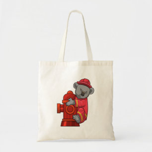 Koala as Firefighter with Fire hydrant Tote Bag