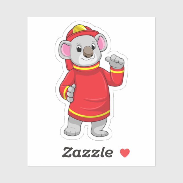 Koala as Firefighter with Helmet (Sheet)