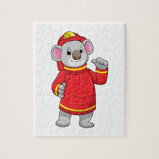 Koala as Firefighter with Helmet Jigsaw Puzzle (Vertical)