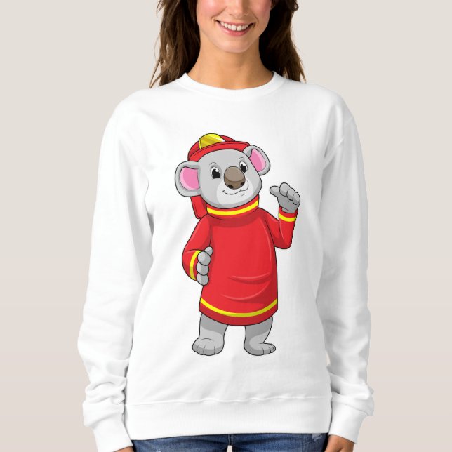 Koala as Firefighter with Helmet Sweatshirt (Front)