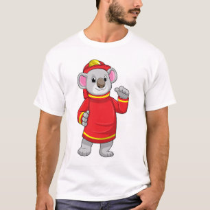 Koala as Firefighter with Helmet T-Shirt