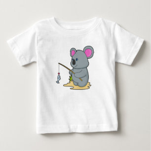 Koala as Fisher with Fishing rod & Fish Baby T-Shirt