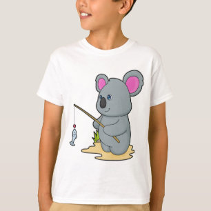 Koala as Fisher with Fishing rod & Fish T-Shirt