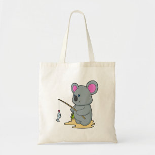 Koala as Fisher with Fishing rod & Fish Tote Bag