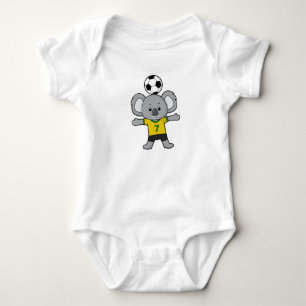 Koala as Soccer player with Soccer ball Baby Bodysuit
