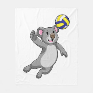 Koala as Volleyball player with Volleyball Fleece Blanket