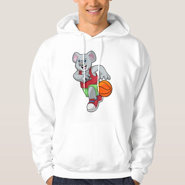 Koala at Basketball Sports Hoodie (Front)