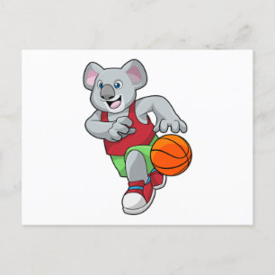 Koala at Basketball Sports Postcard