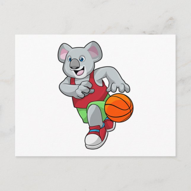 Koala at Basketball Sports Postcard (Front)