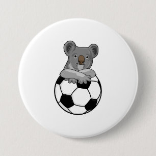 Koala at Soccer Sports 7.5 Cm Round Badge
