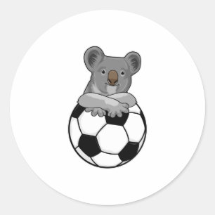 Koala at Soccer Sports Classic Round Sticker