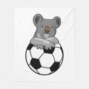 Koala at Soccer Sports Fleece Blanket