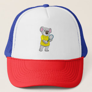 Koala at Tennis with Tennis racket Trucker Hat