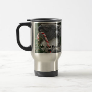 Koala Australian Christmas Candy Cane Travel Mug