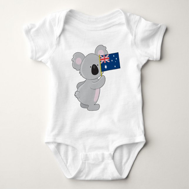 Koala Australian Flag Baby Bodysuit (Front)