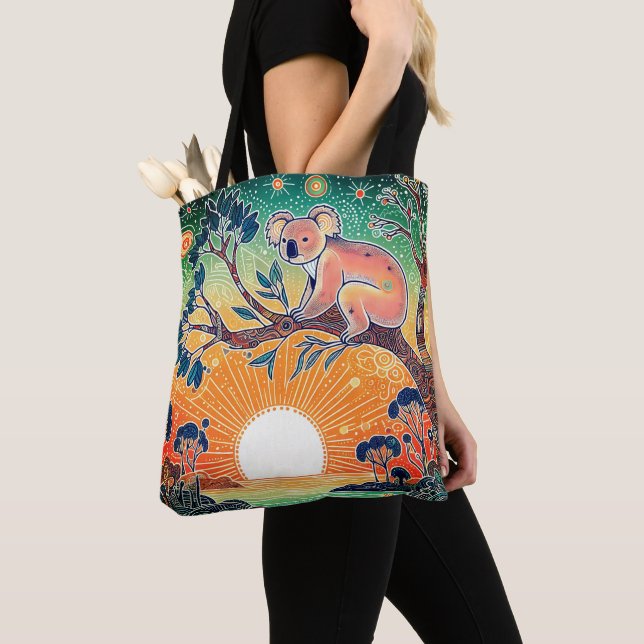 Koala Australian Outback Folk Art Nature Wildlife  Tote Bag (Close Up)