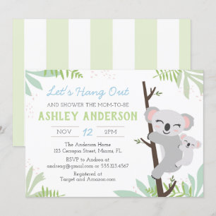 Koala Baby Boy Baby Shower Invitation