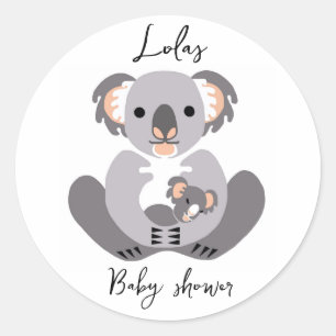 KOALA - Baby Shower - Animal -personalised  Classic Round Sticker