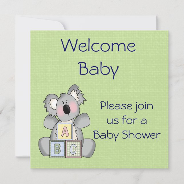Koala Baby Shower Invitation (Front)