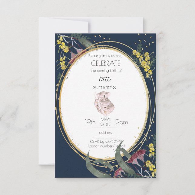 Koala Baby Shower Invitation (Front)