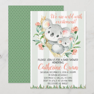 Koala Baby Shower Invitation Invite
