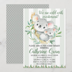 Koala Baby Shower Invitation Invite