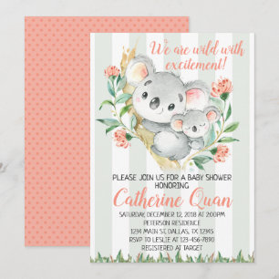Koala Baby Shower Invitation Invite