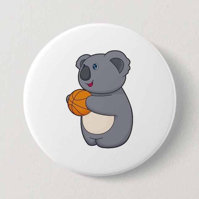 Koala Basketball player Basketball 7.5 Cm Round Badge (Front)