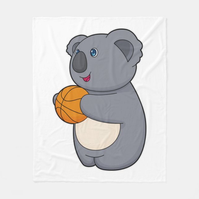 Koala Basketball player Basketball Fleece Blanket (Front)
