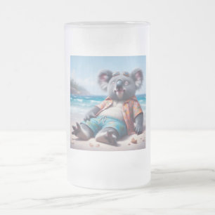 Koala Beach Frosted Glass Beer Mug